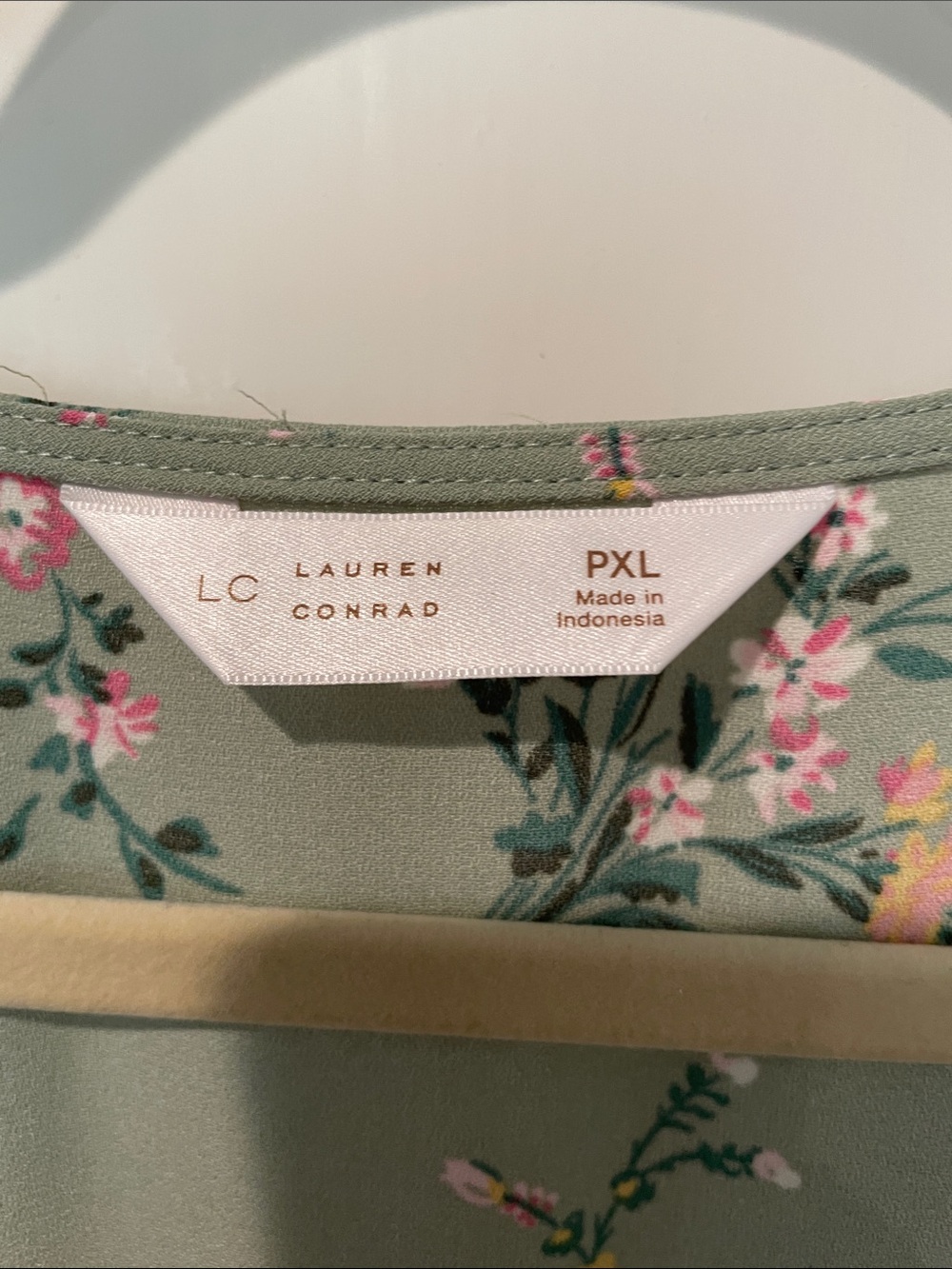 LC Lauren Conrad Sage Green Floral Wrap Mini Dress - Picture 5 of 6